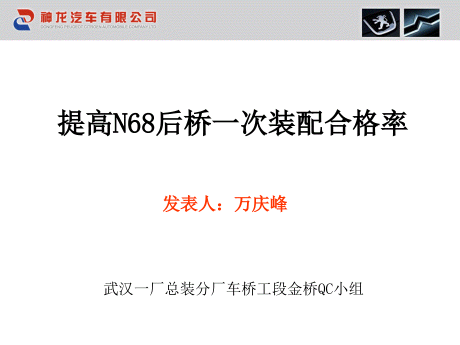 车桥工段金桥QC小组课件_第1页