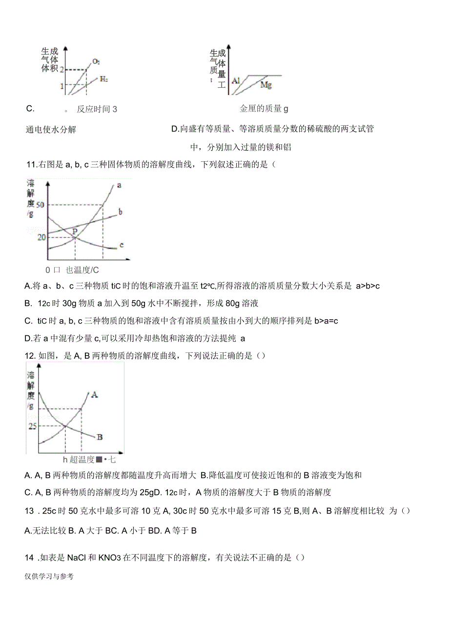 初三化学溶液稀释问题专题练习_第4页