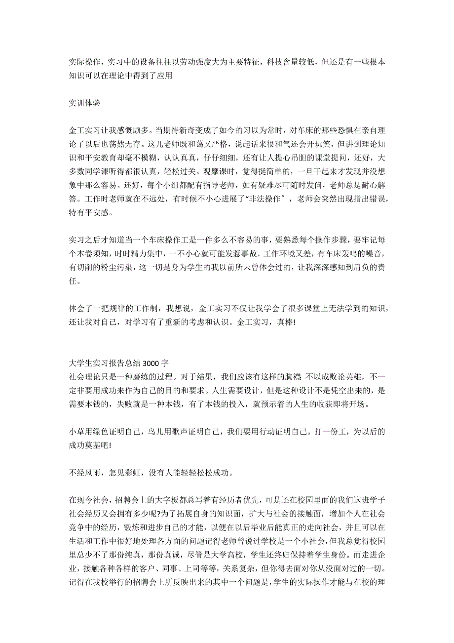 大学生实习报告总结3000字范本_第4页