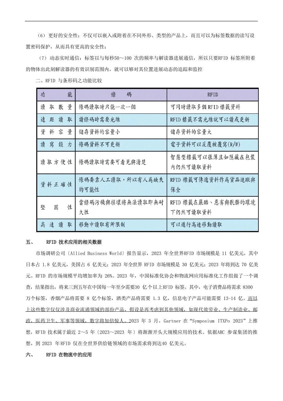 RFID技术在物流中的应用教案_第5页