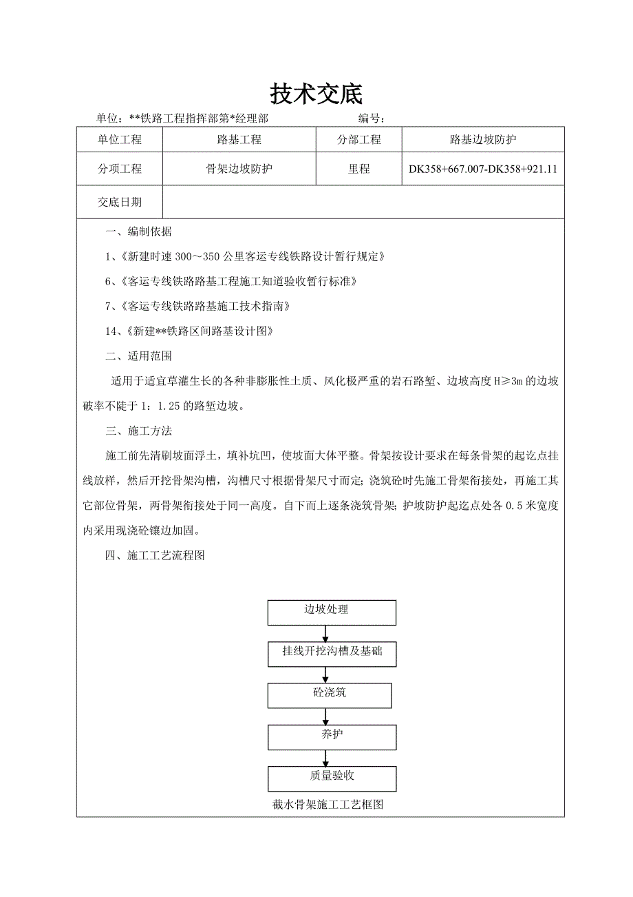 人字形截水骨架技术交底.doc_第1页