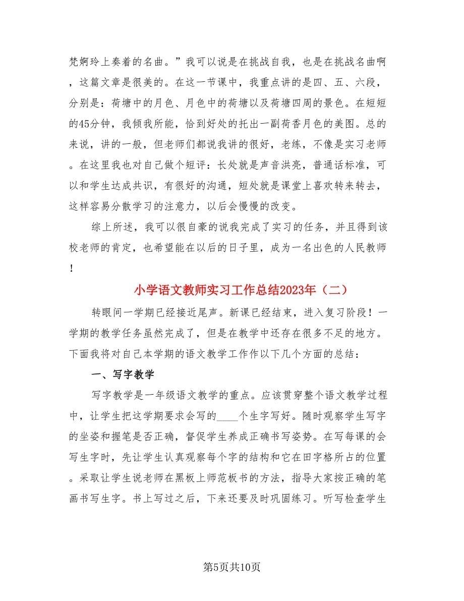 小学语文教师实习工作总结2023年（3篇）.doc_第5页