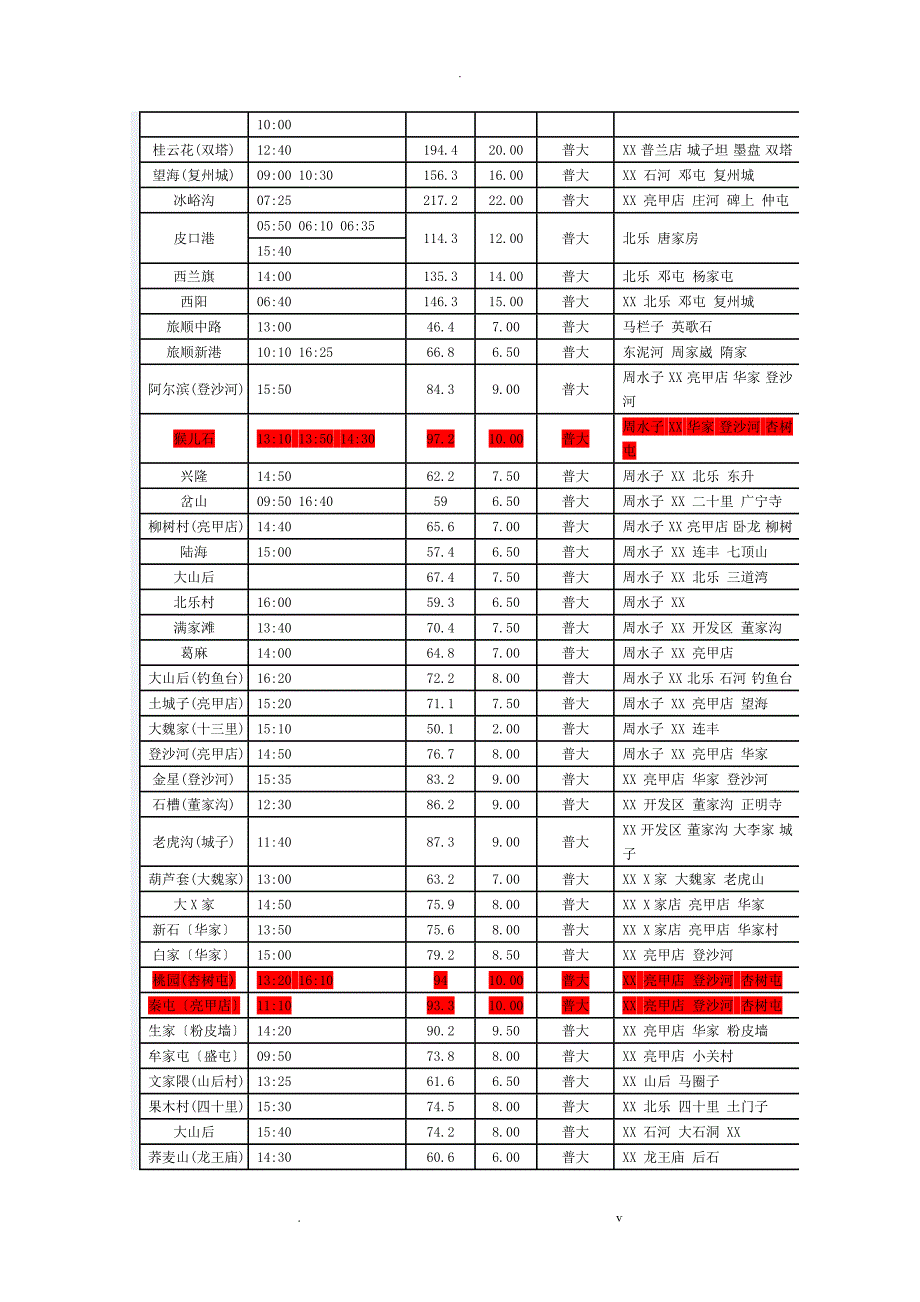 北港桥长途汽车站时刻表_第2页