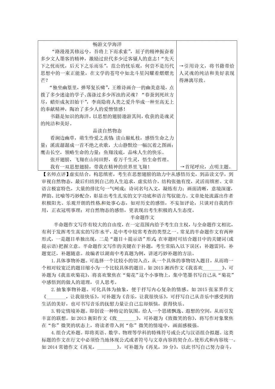 湖南中考语文 作文专题一精审题巧立意第二节破题三招语文_第4页