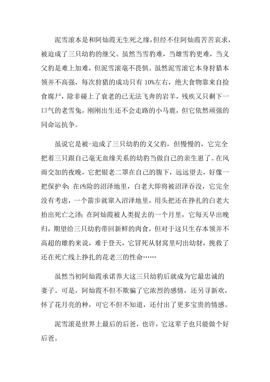 2022年《雪域豹影》读后感_第3页