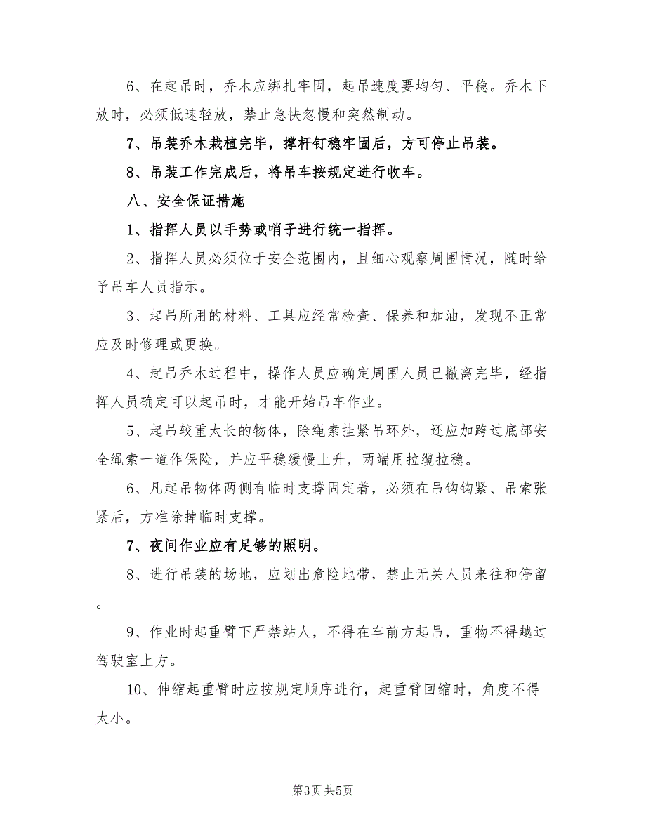 2022年吊车起吊作业安全措施及应急预案_第3页