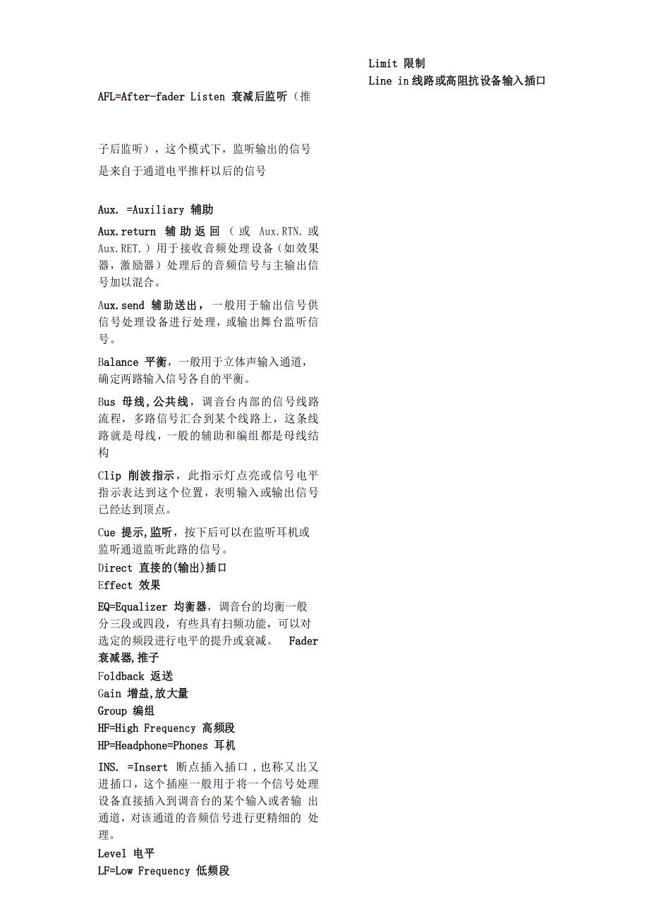 音响专业术语_第1页