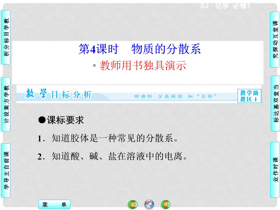 高中化学 专题1 第1单元 第4课时 物质的分散系同步备课课件 苏教版必修1_第1页