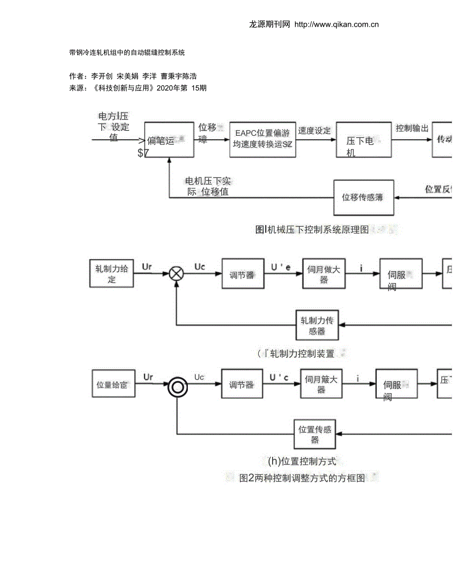 带钢冷连轧机组中的自动辊缝控制系统_第1页