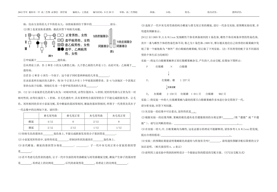 第2章固学案基因与染色体关系_第3页