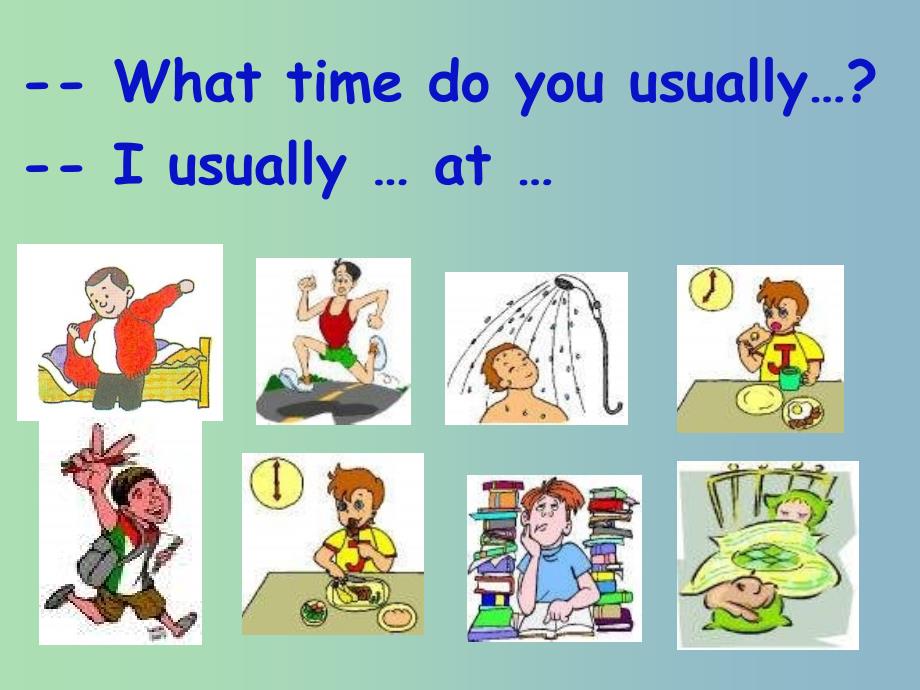 六年级英语下册 Unit 4 What time do you go to school Section B（1a-2c）课件 鲁教版五四制_第2页