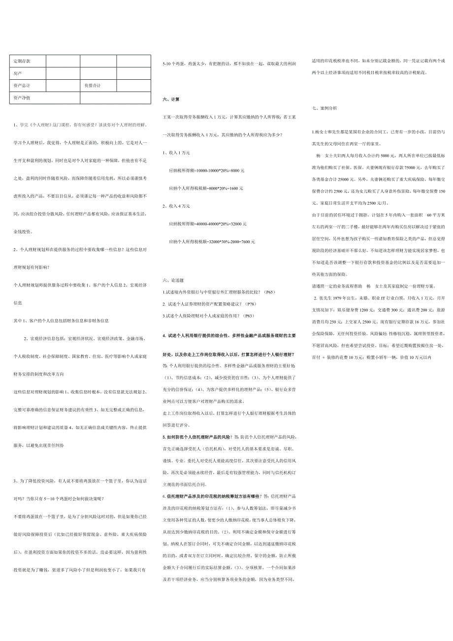 电大个人理财小抄排版_第4页