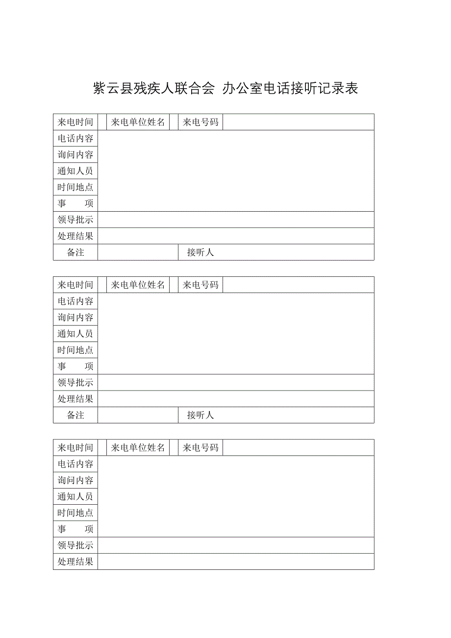 办公室电话接听记录表_第2页