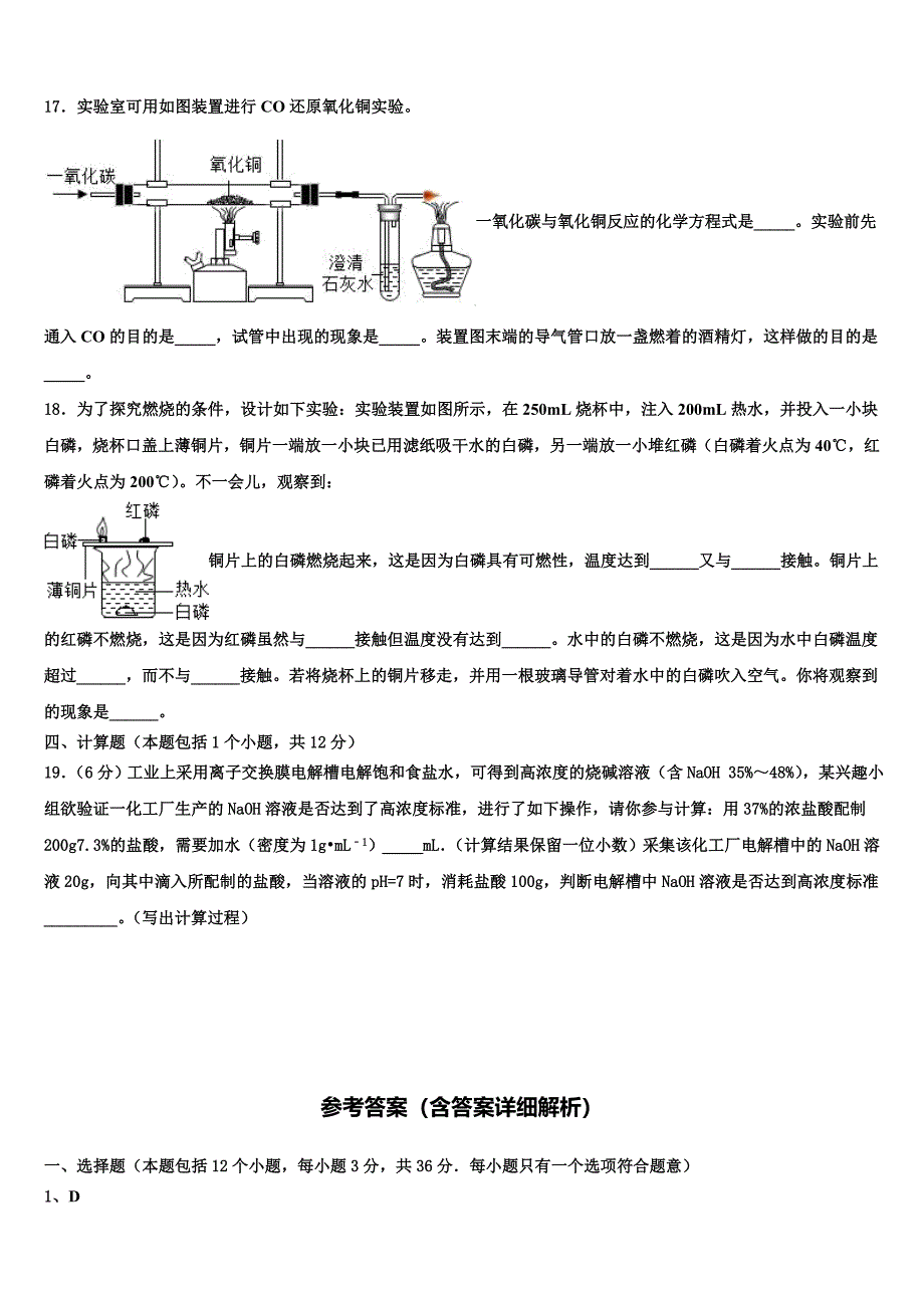 2023学年江苏省泰兴市实验达标名校中考化学押题卷（含解析）.doc_第4页