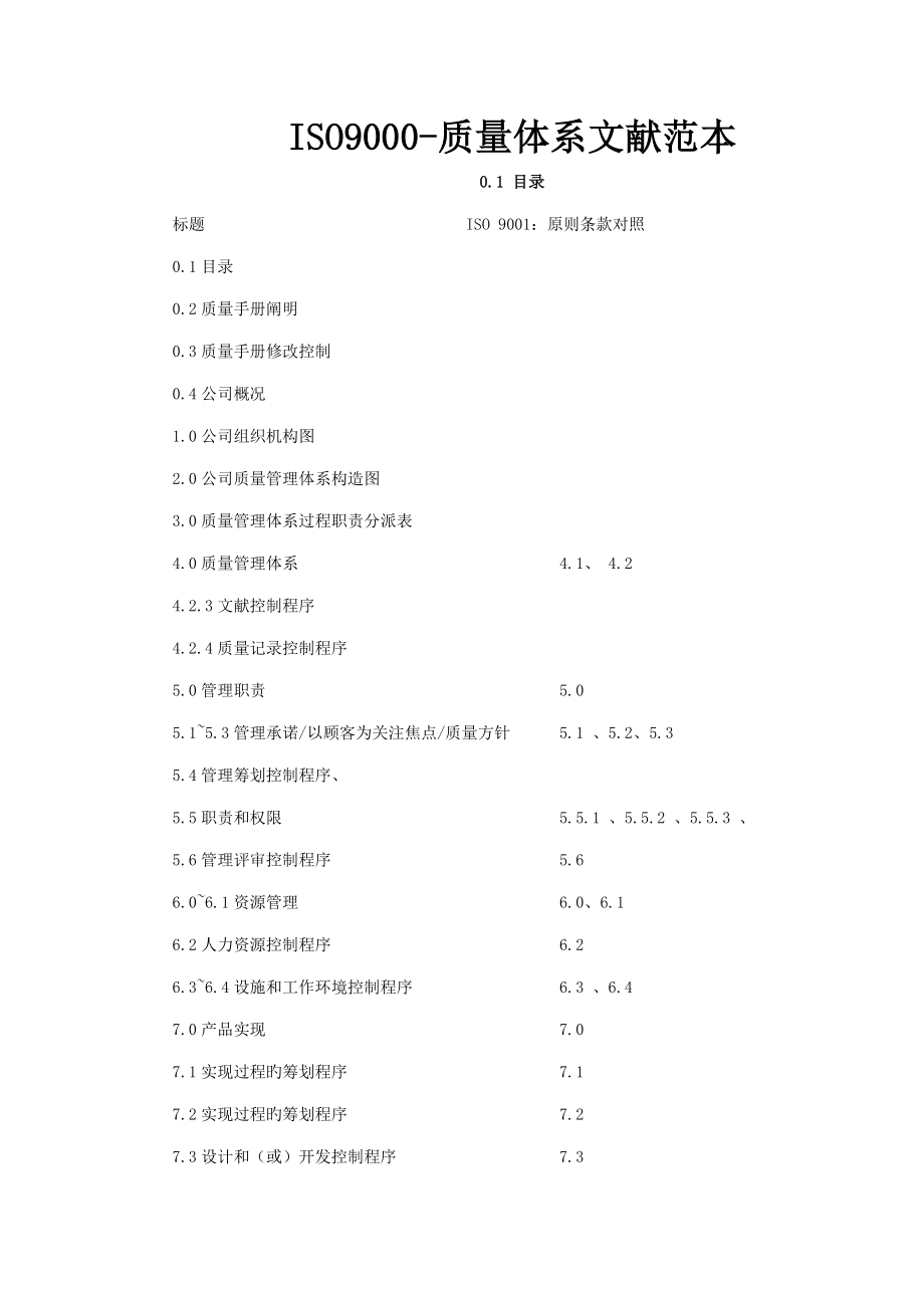 品质标准手册范本_第1页