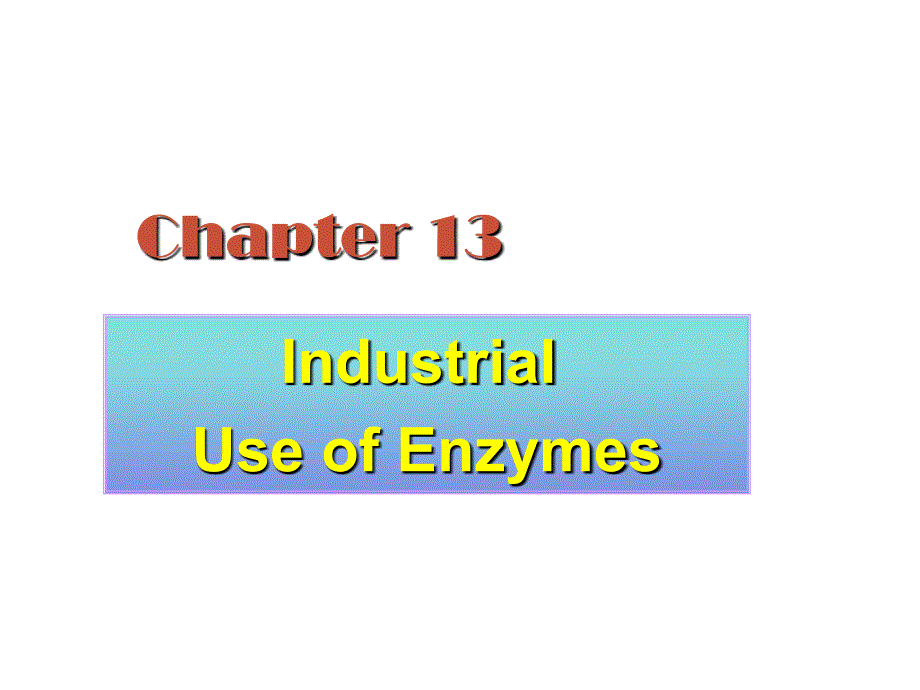 生物工艺学教学课件：Chapter 13 Industrial Use of Enzymes_第1页