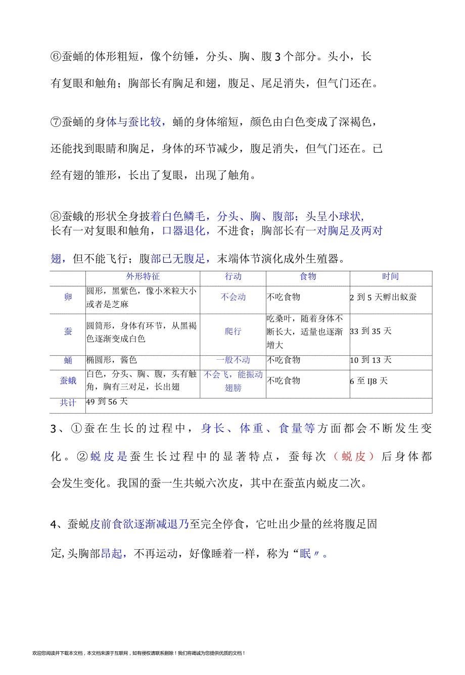 教科版三年级下册科学单元知识点精心梳理含简答题和名词解释_第5页