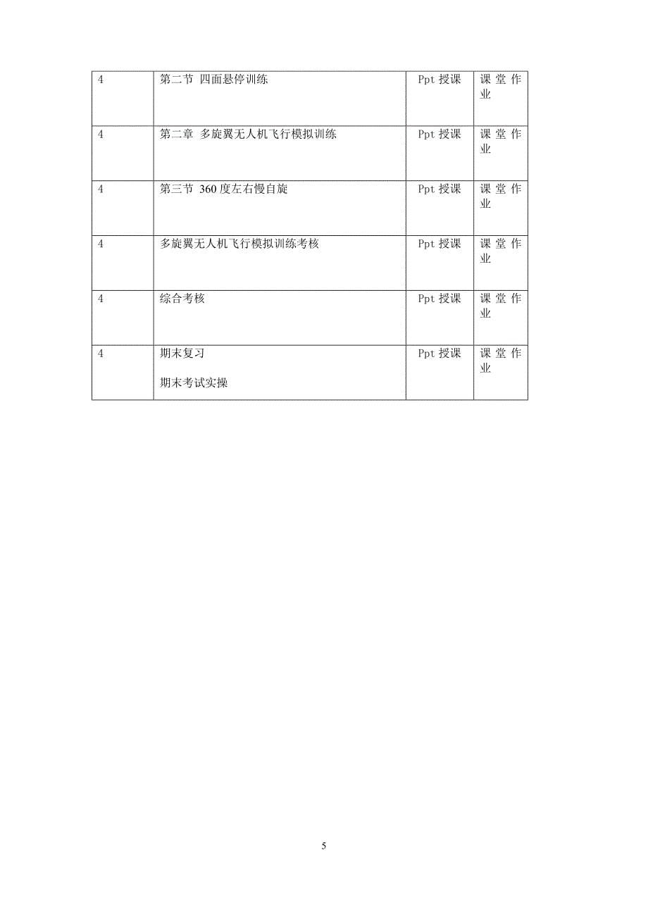中高职无人机模拟技术课程教学实施计划表 .doc_第5页