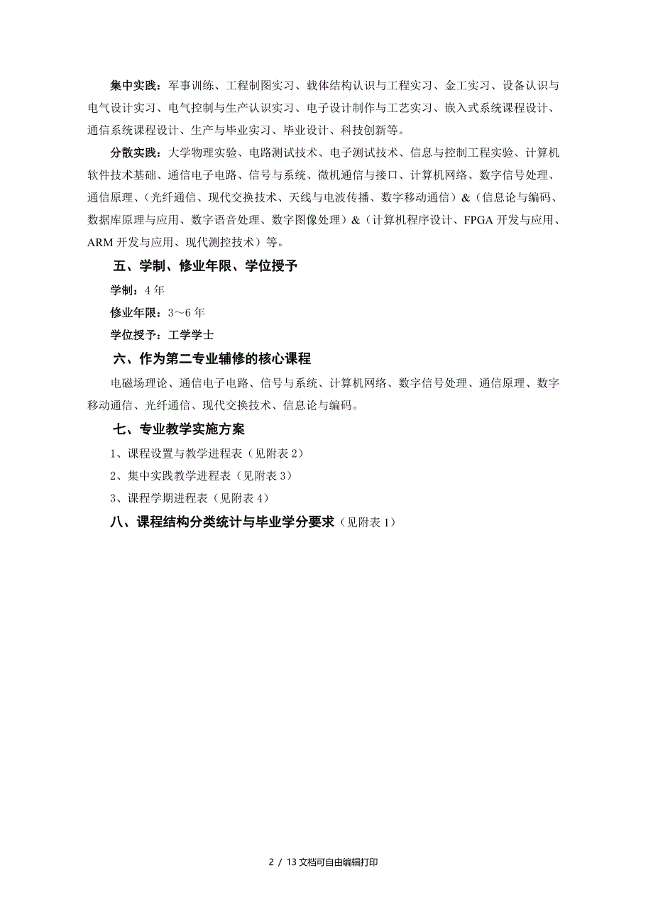 通信工程专业人才培养方案_第2页