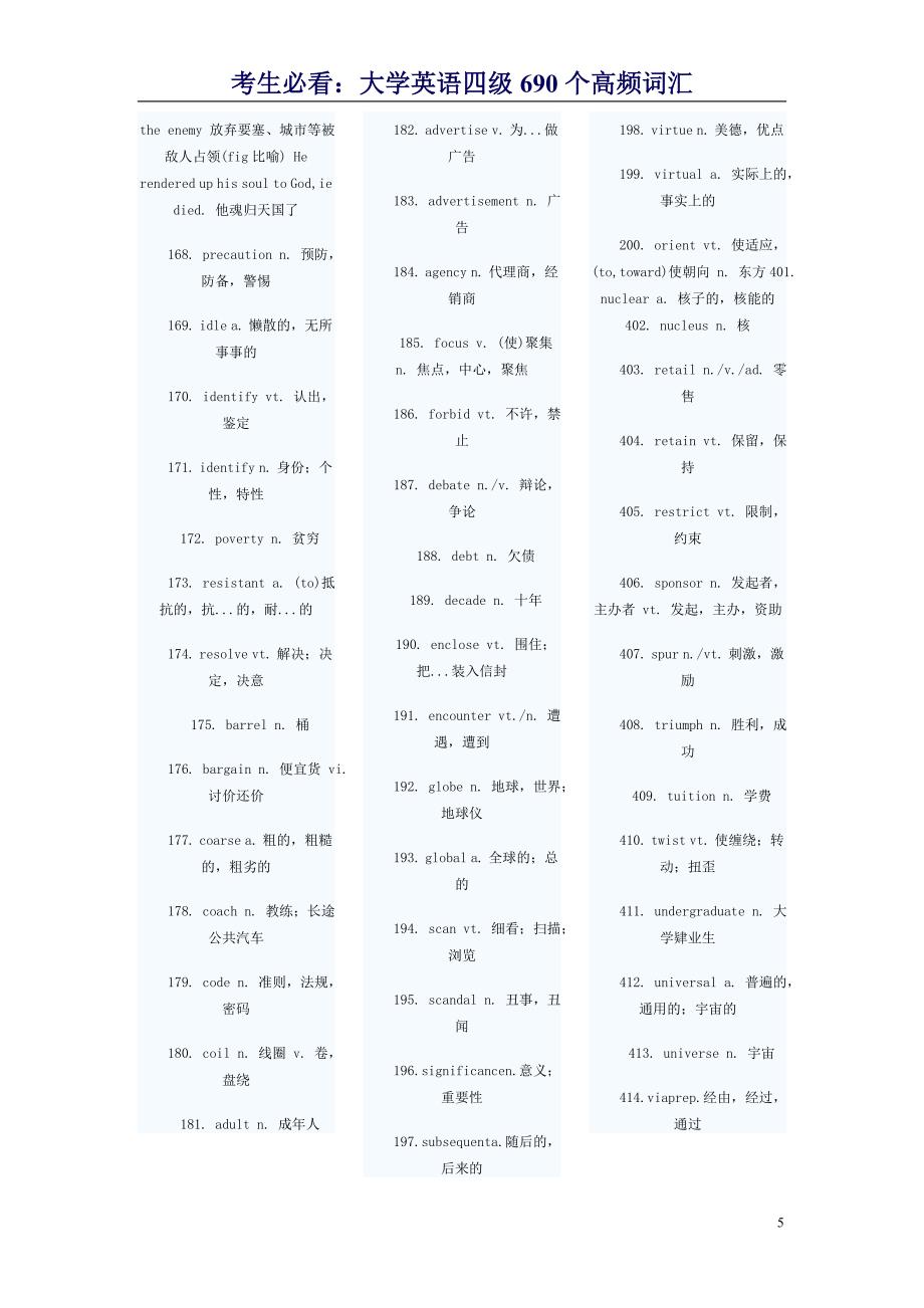 大学英语四级690个高频词汇.doc_第5页