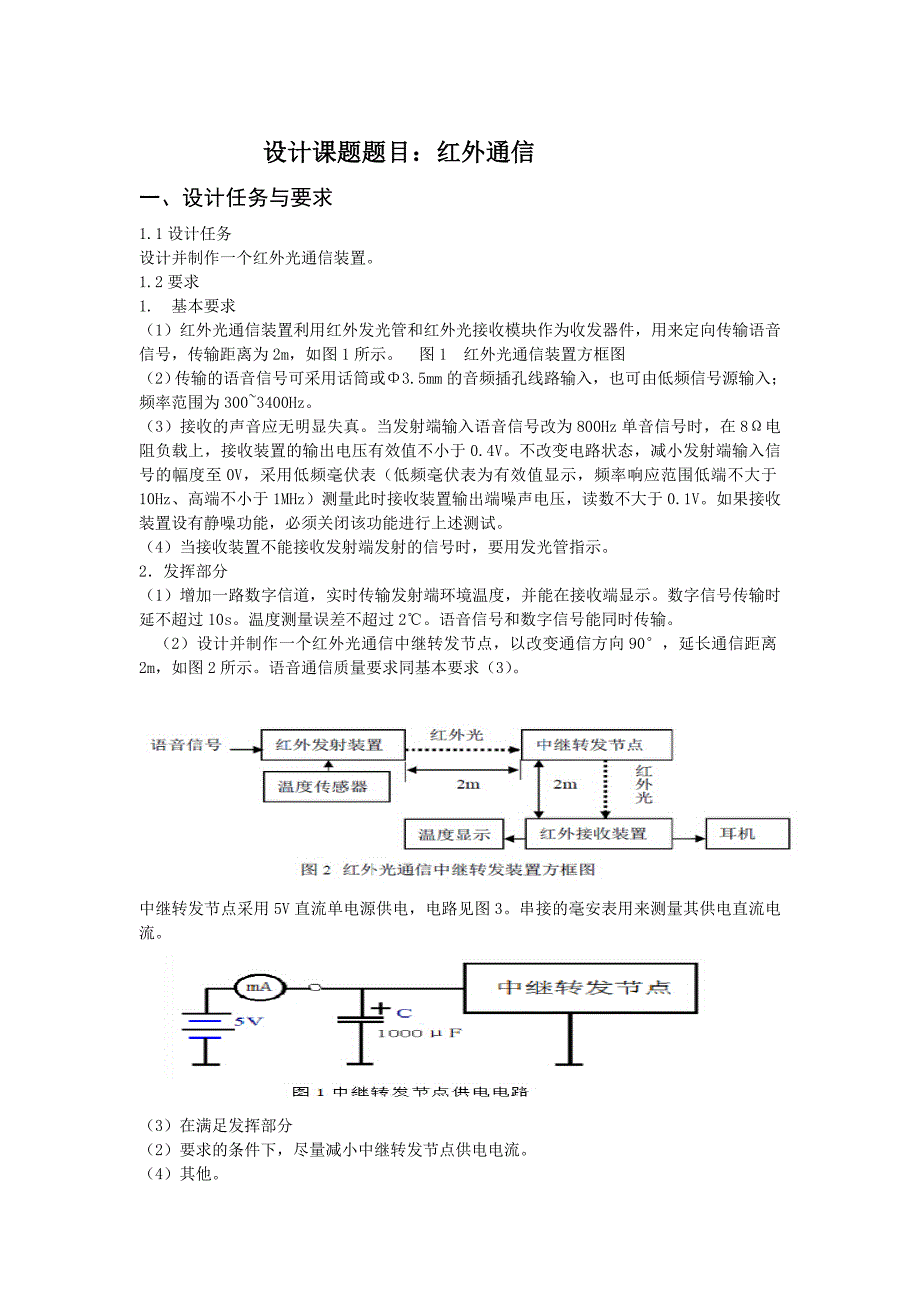 红外通信电子系统设计_第1页