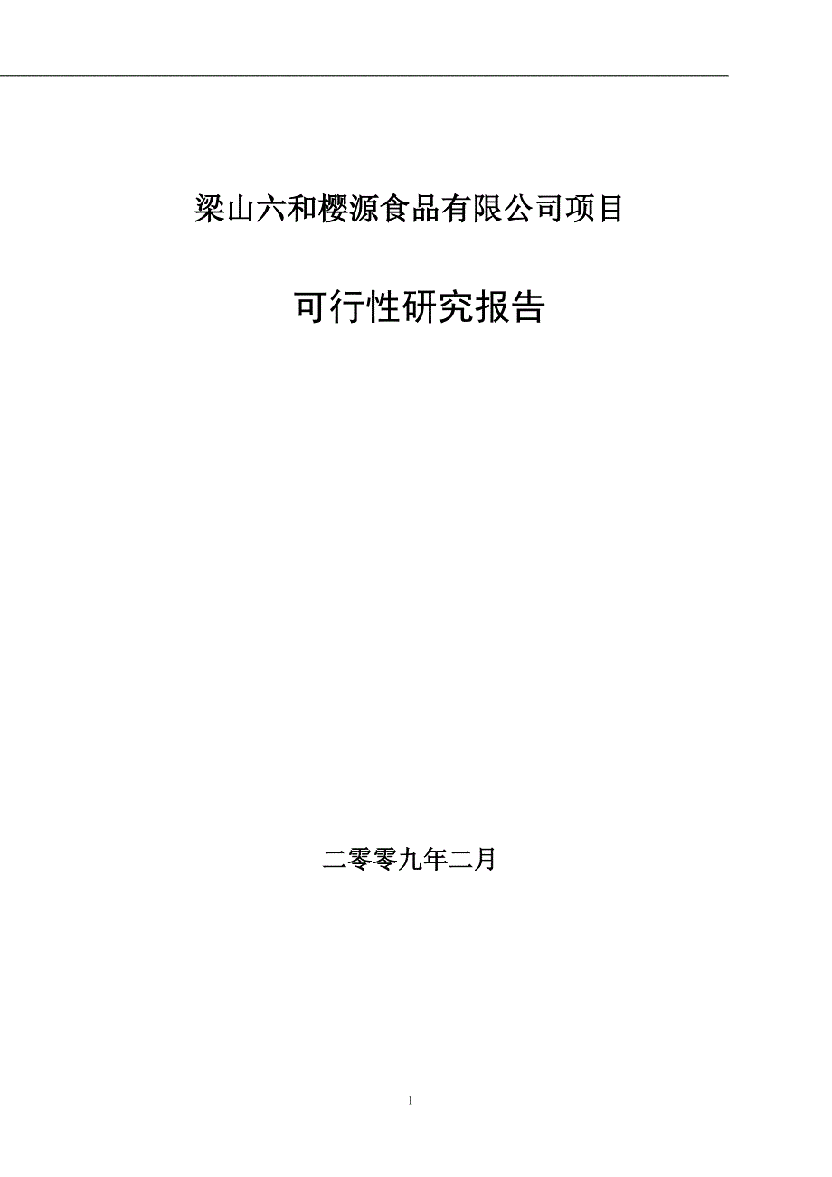 梁山六和樱源食品有限公司项目可研建议书.doc_第1页