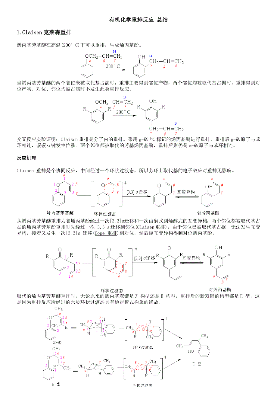 有机化学重排反应 总结_第1页