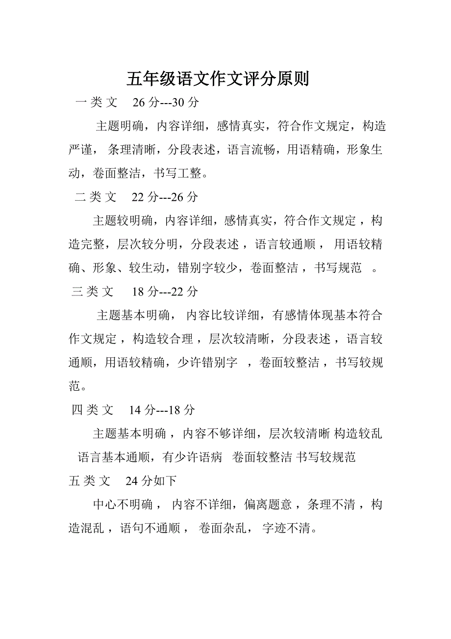五年级作文评分标准_第1页