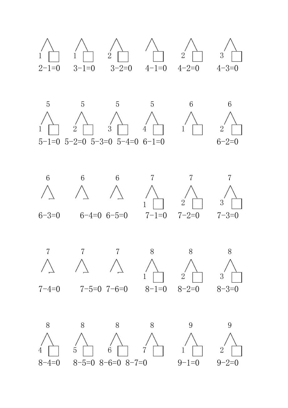 幼儿园中班10以内分解式_第1页