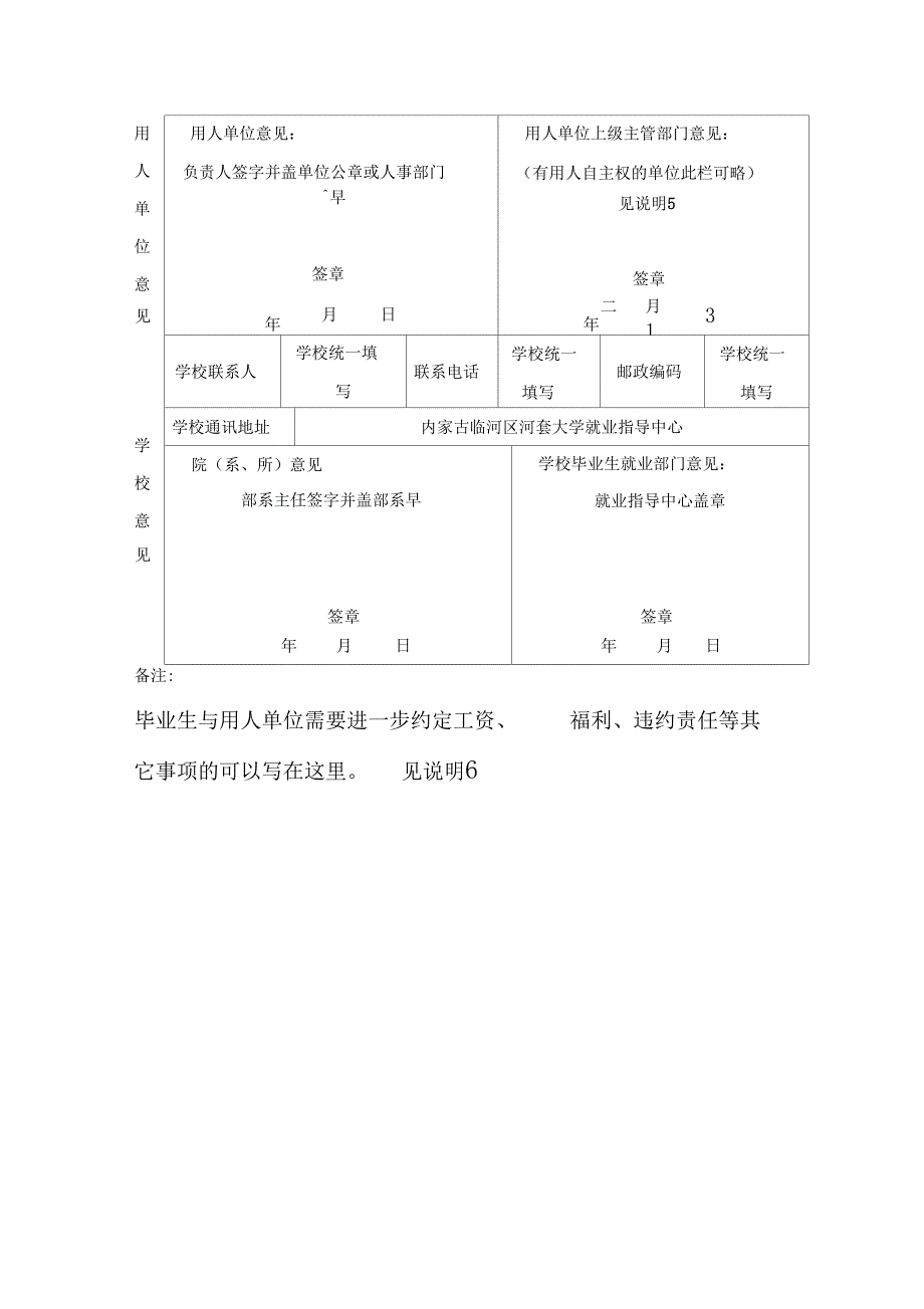 全国普通高校毕业生就业协议书(模版_第4页