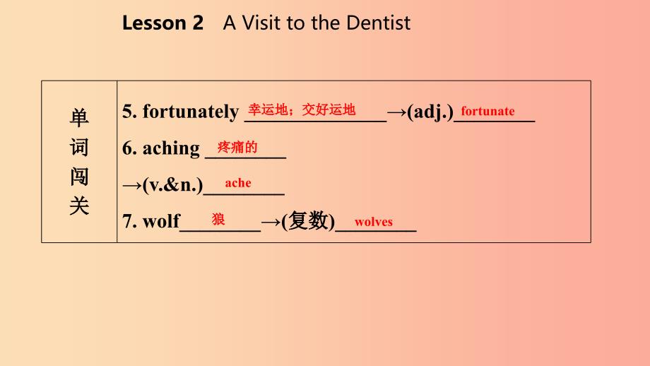 2019年秋九年级英语上册 Unit 1 Stay Healthy Lesson 2 A Visit to the Dentist导学课件（新版）冀教版.ppt_第4页