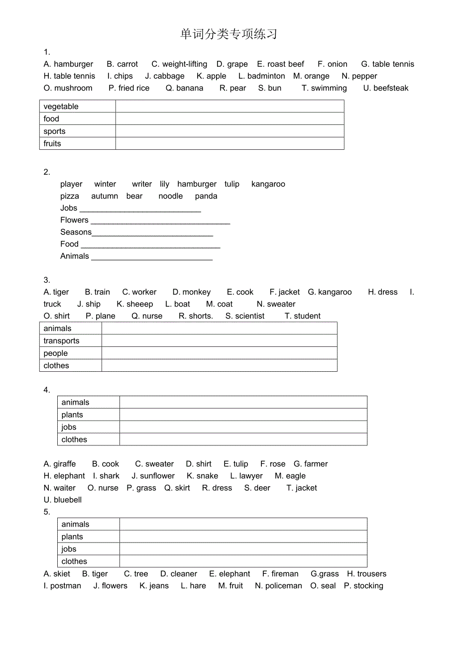 (完整版)六年级单词分类专项练习.doc_第1页