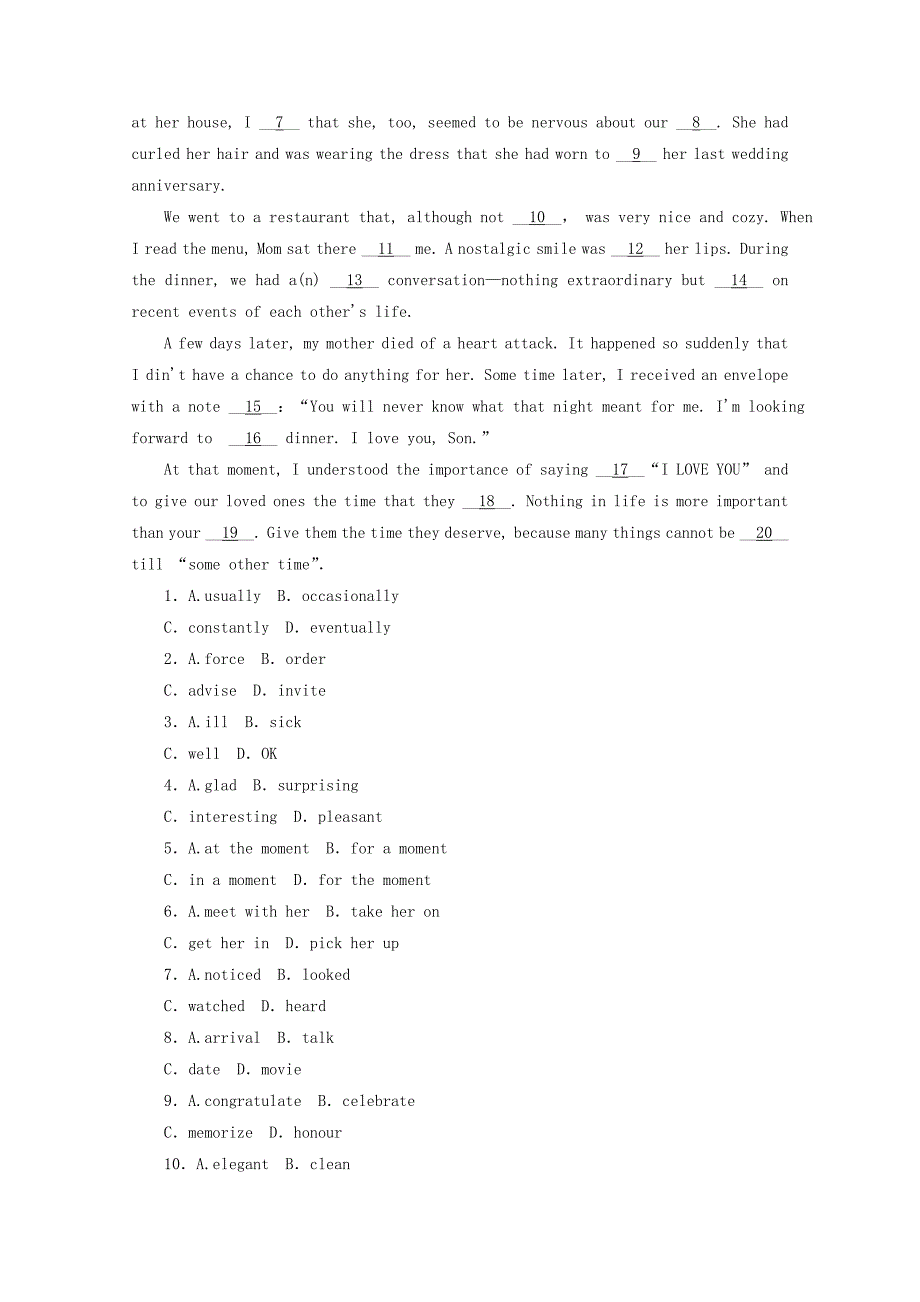 【最新】人教版高中英语选修七课时作业：Unit 5　Travelling abroadSection Ⅰ　Warming UpReading Word版含答案_第3页