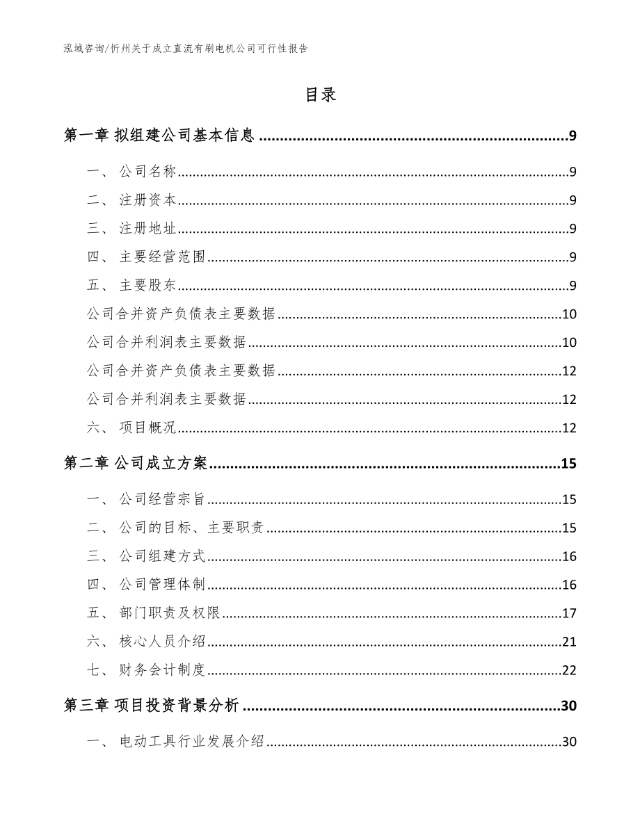 忻州关于成立直流有刷电机公司可行性报告（范文）_第2页