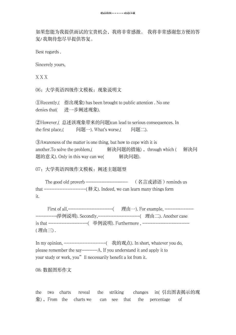 4级英语作文模板(最新整理)_中学教育-中学作文_第4页