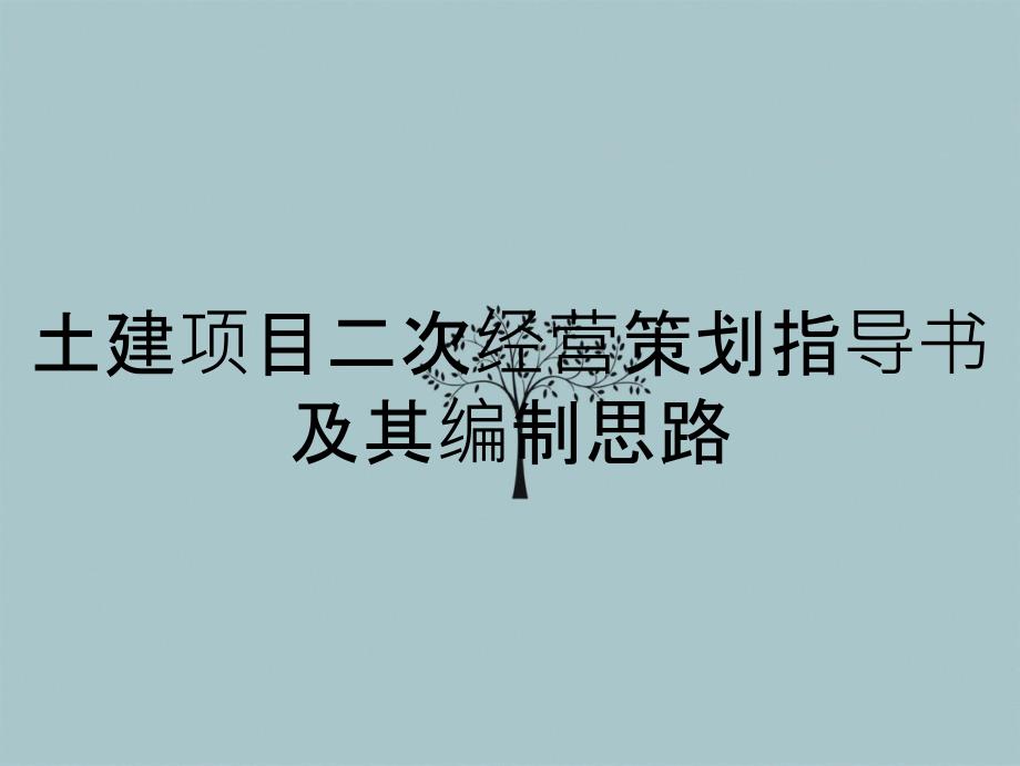 土建项目二次经营策划指导书及其编制思路_第1页