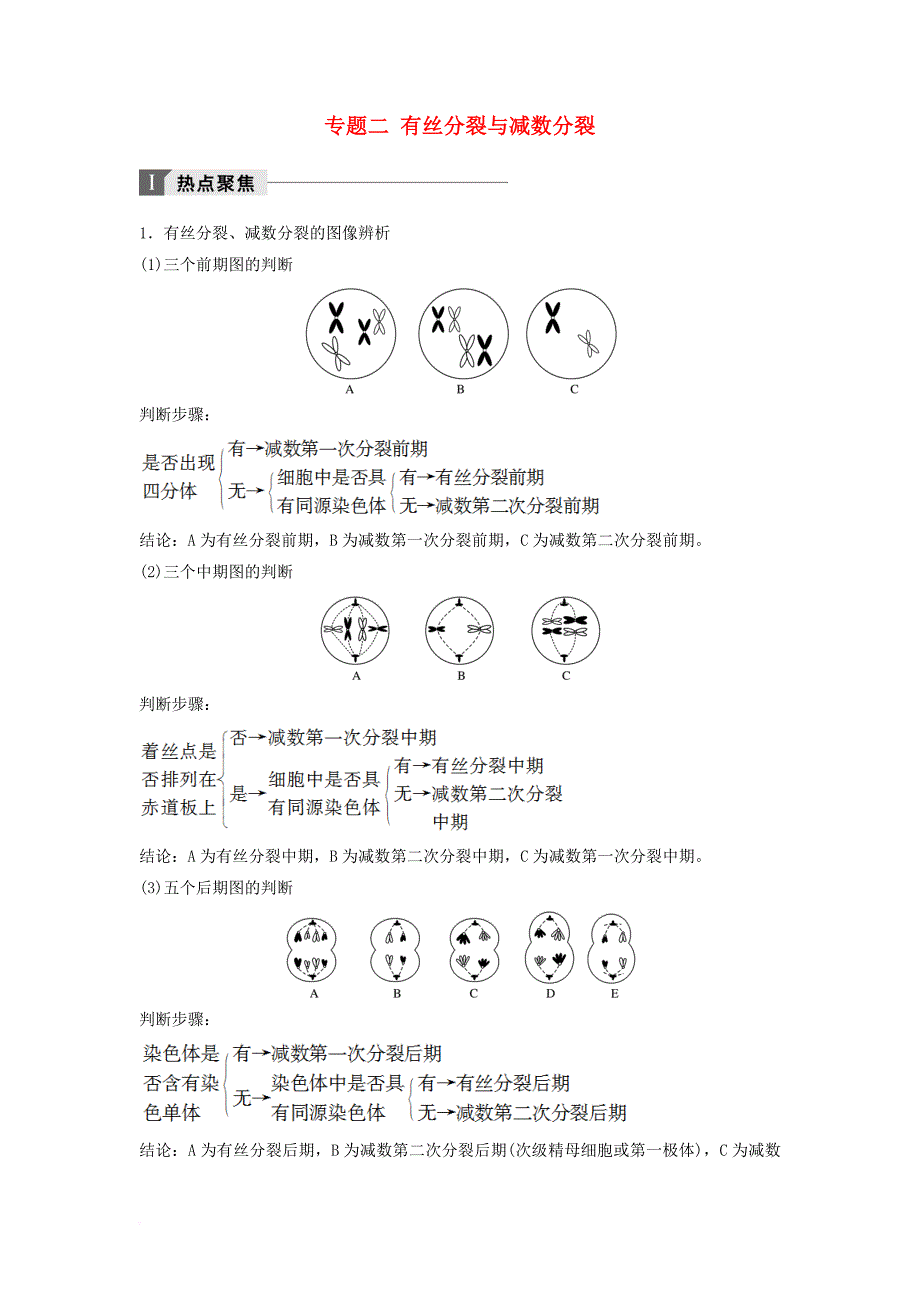 江苏省高考生物热点聚焦考向预测真题演练模拟达标专题二 有丝分裂与减数分裂讲练 新人教版_第1页