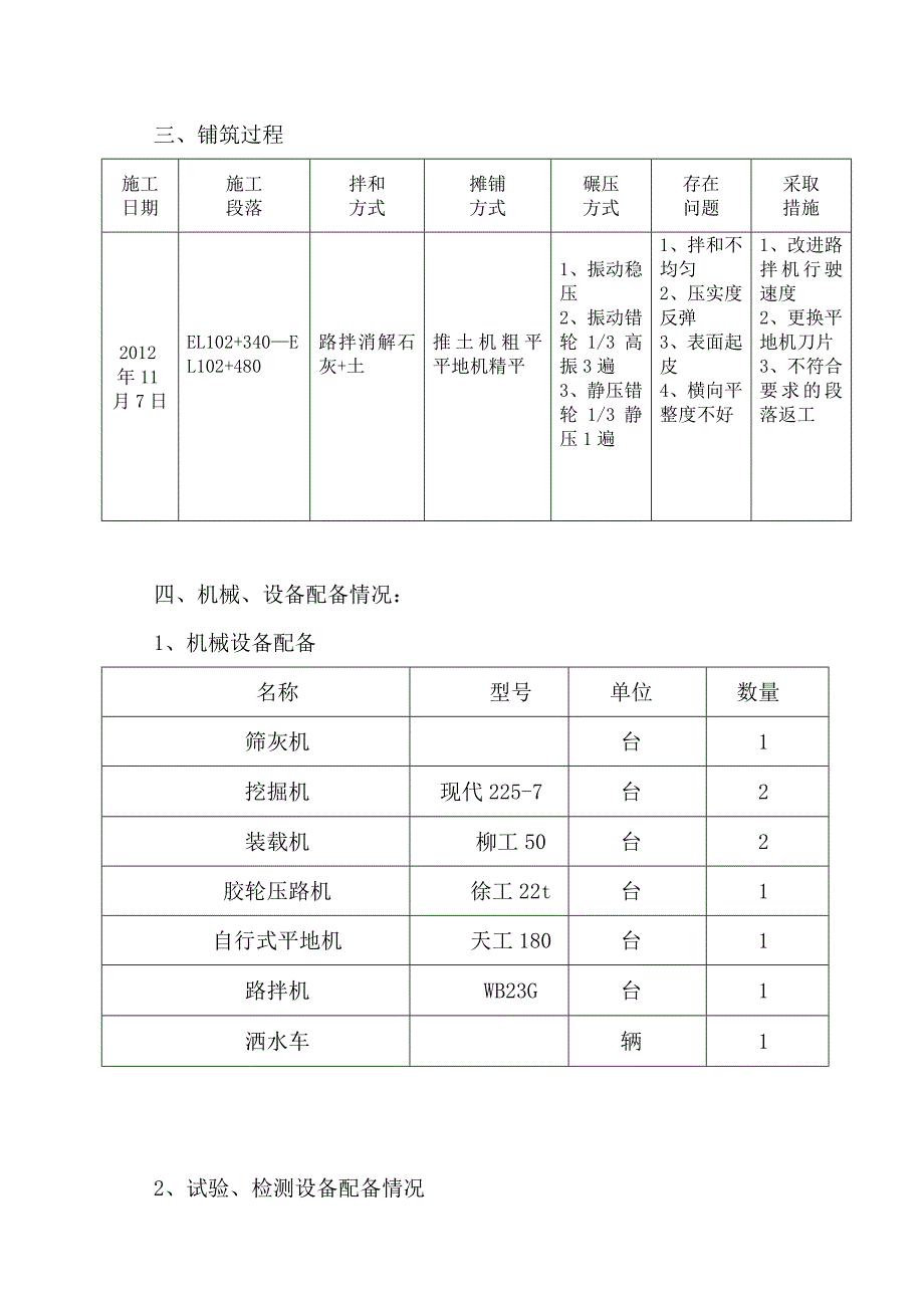 灰土碾压试验段总结方案报验文件_第4页