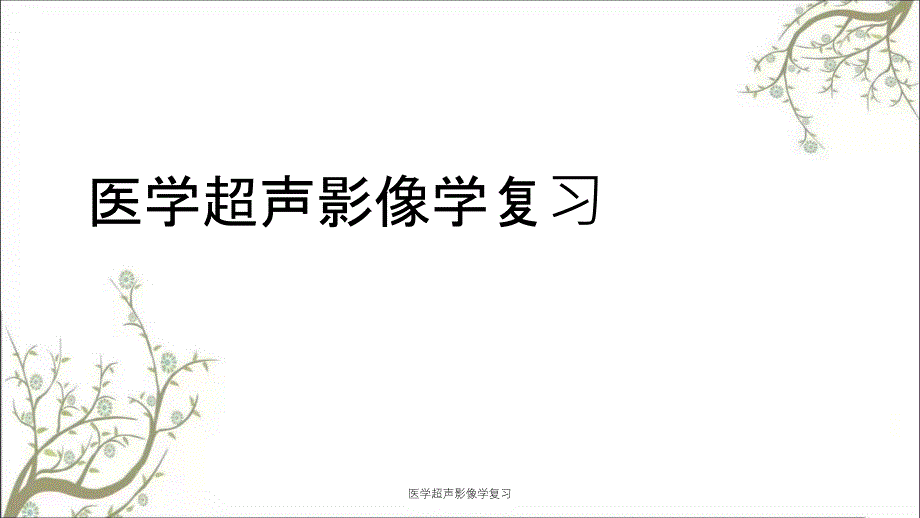 医学超声影像学复习课件_第1页