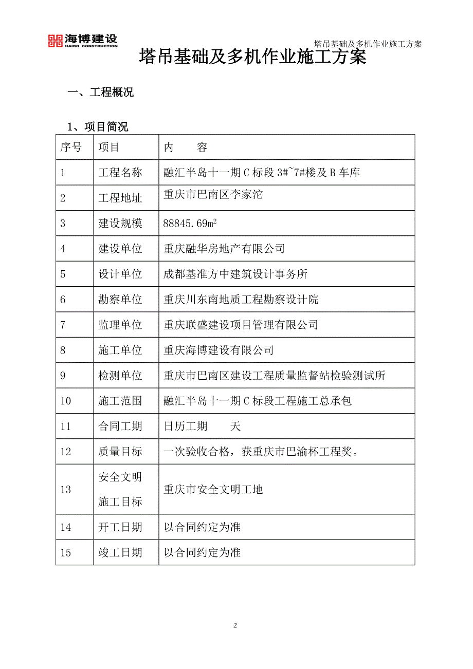 塔吊基础及多机作业施工方案_第2页