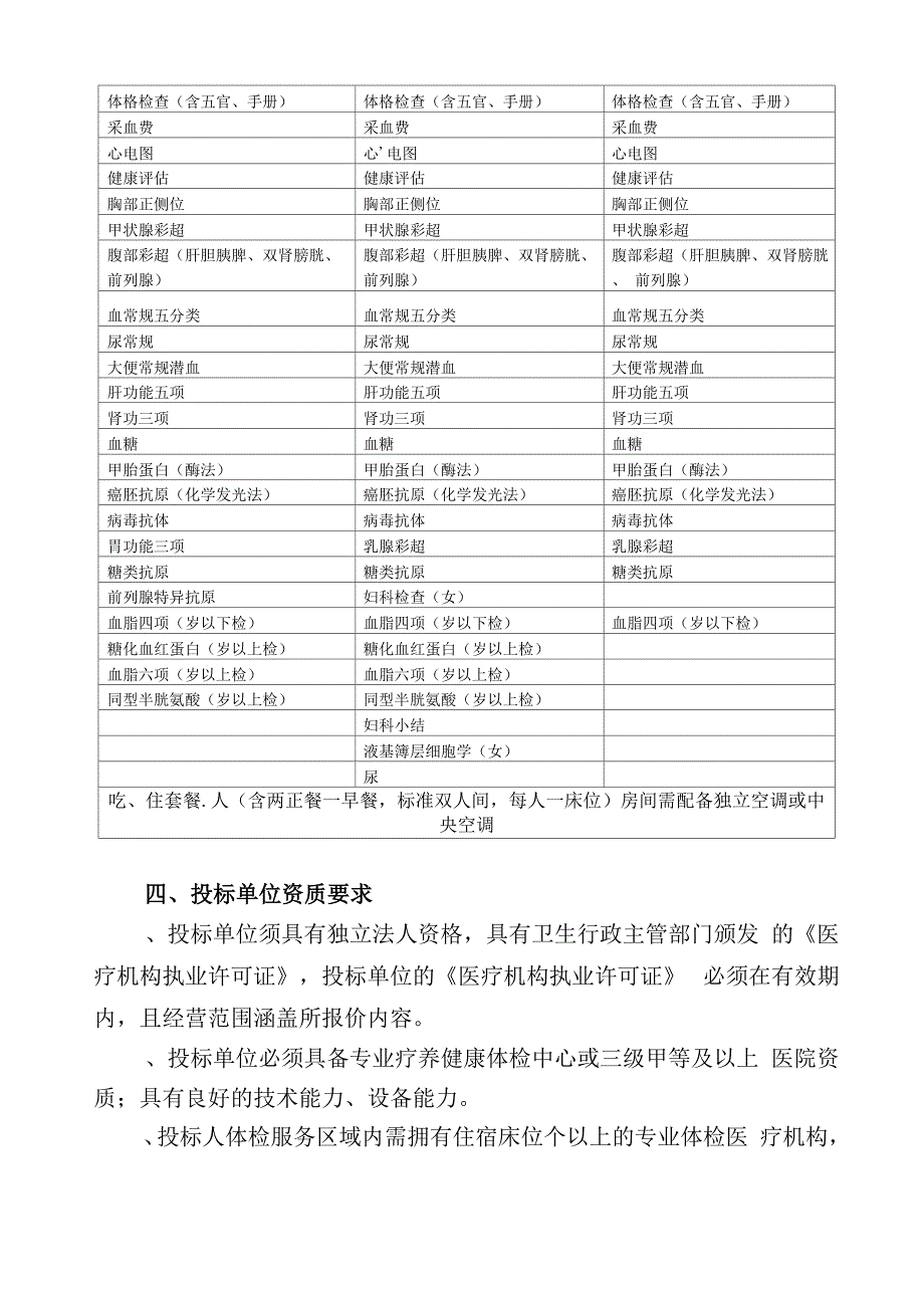 体检项目采购需求模板_第3页