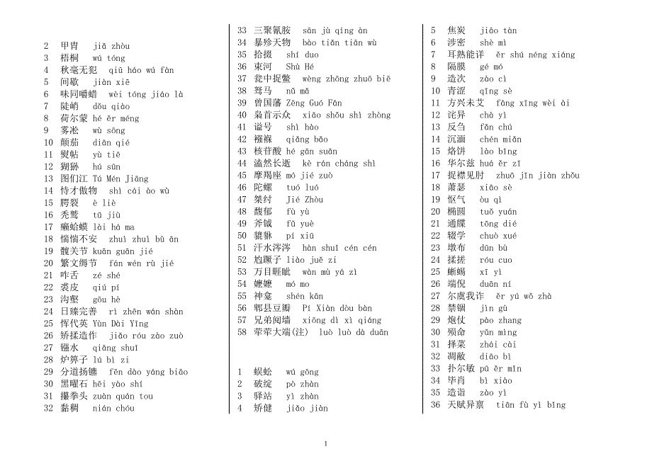 中国汉字听写大赛全部试题2_第1页