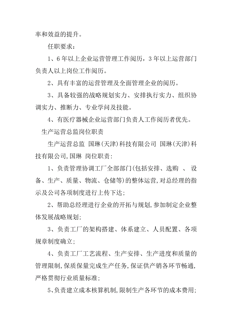 2023年生产运营总监岗位职责4篇_第3页