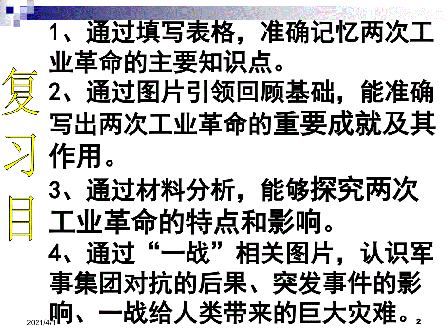 两次科技革命第一次世界大战专题复习_第2页