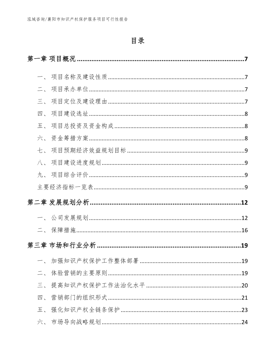 襄阳市知识产权保护服务项目可行性报告_模板_第2页