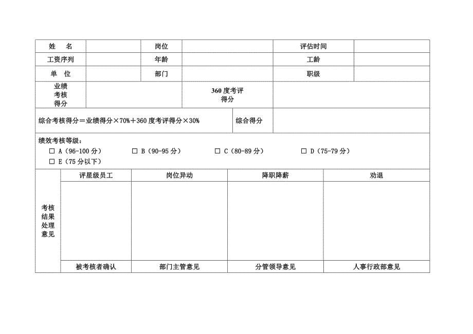 公司文干业绩评估表_第5页