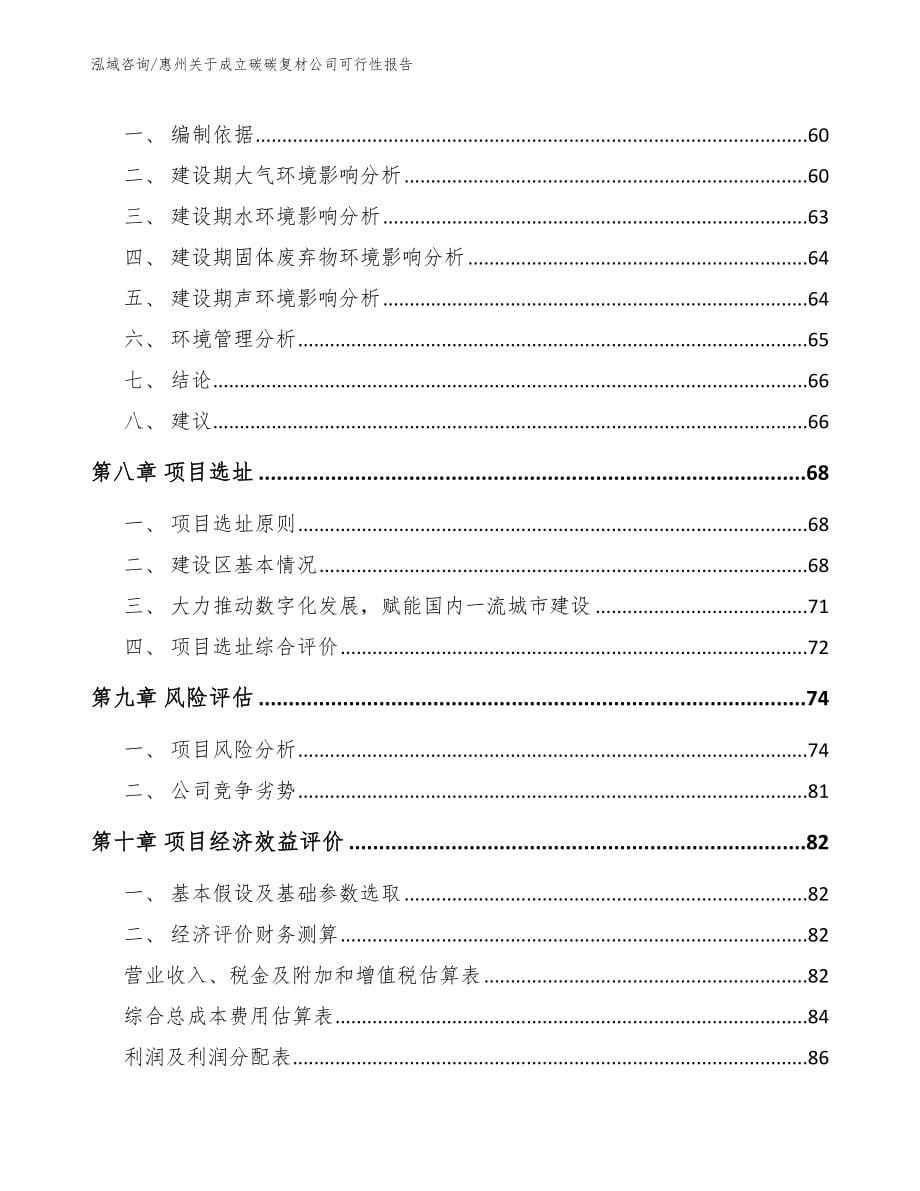 惠州关于成立碳碳复材公司可行性报告_参考模板_第5页