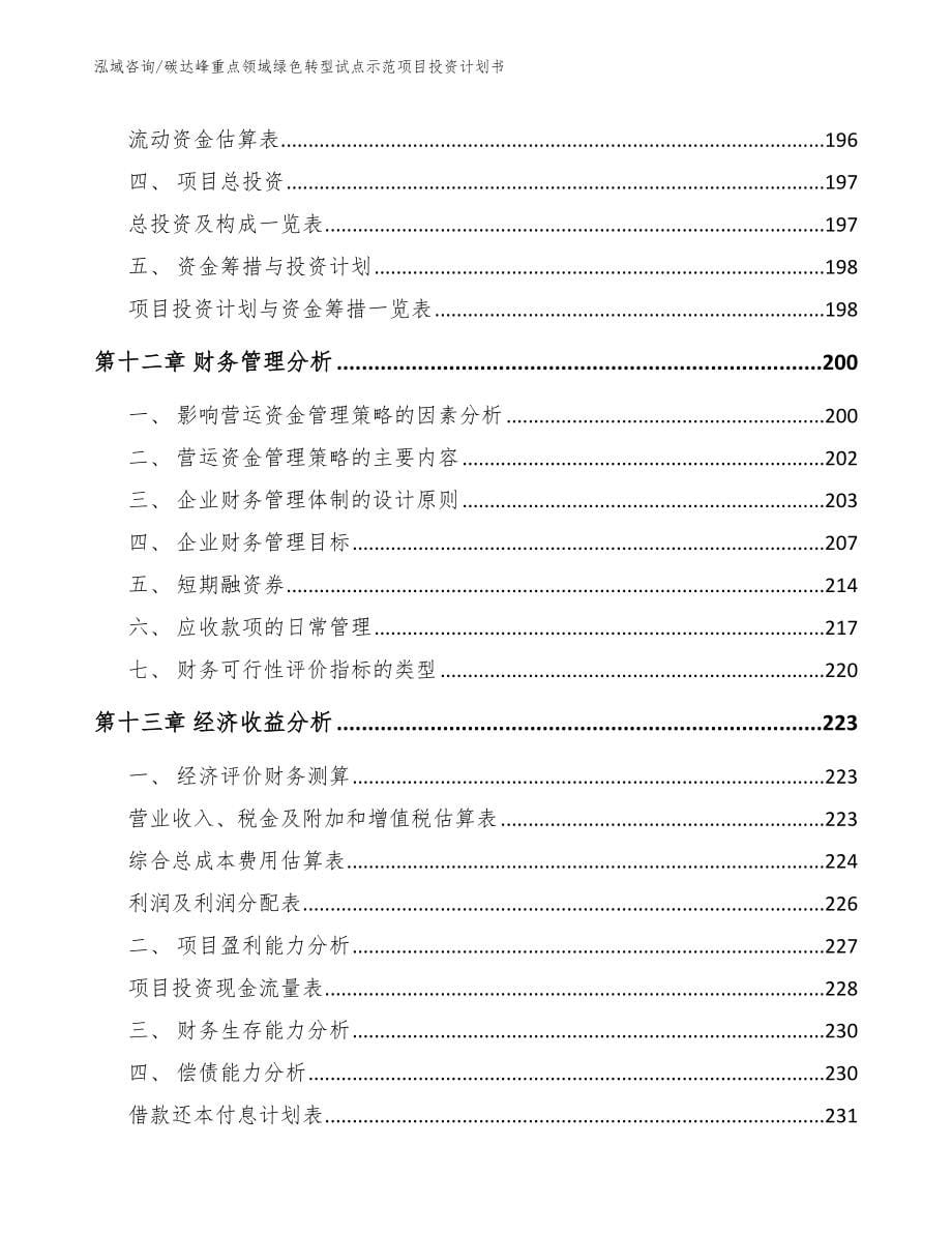 碳达峰重点领域绿色转型试点示范项目投资计划书（模板范本）_第5页