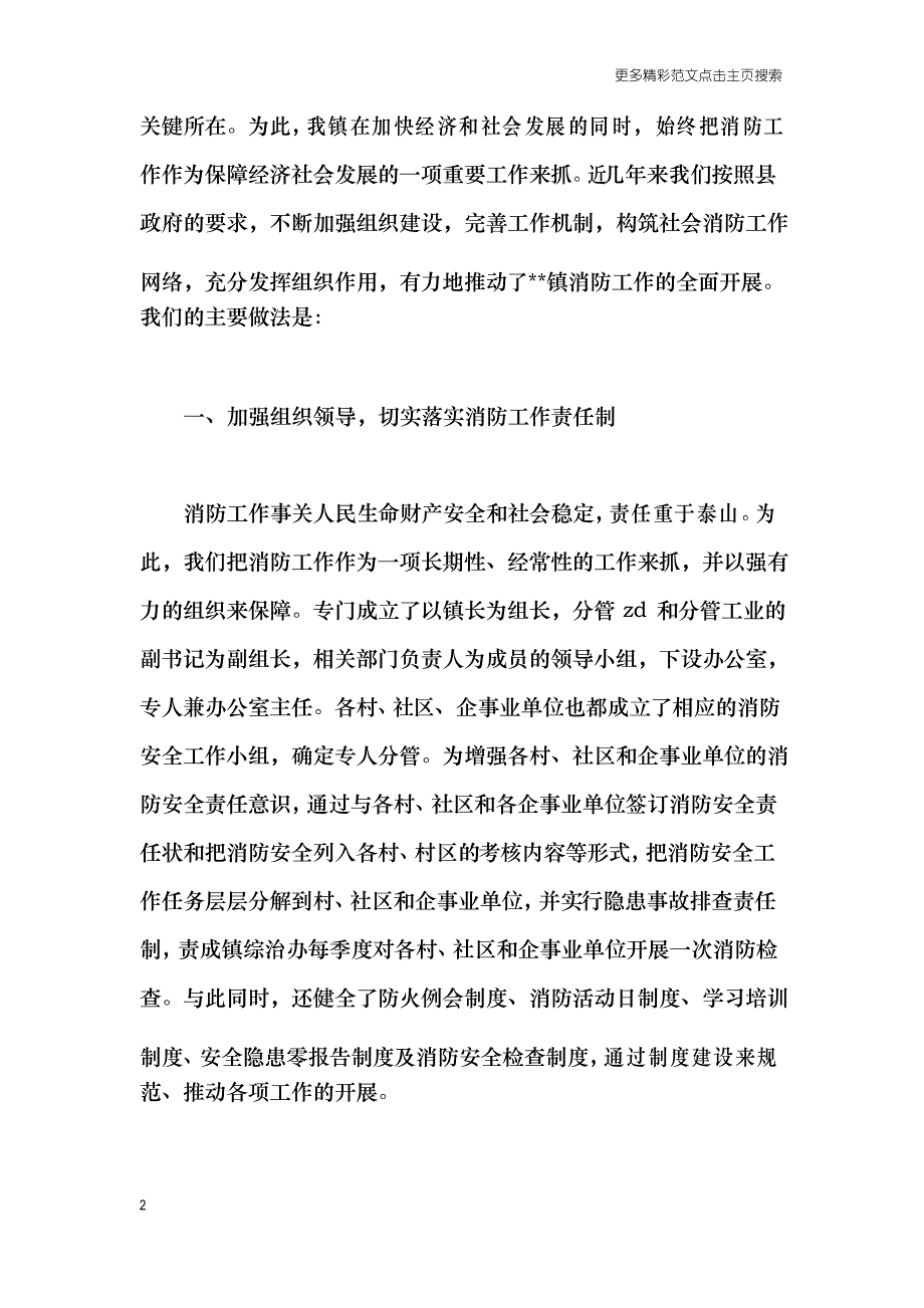 乡镇消防安全工作汇报材料_第2页