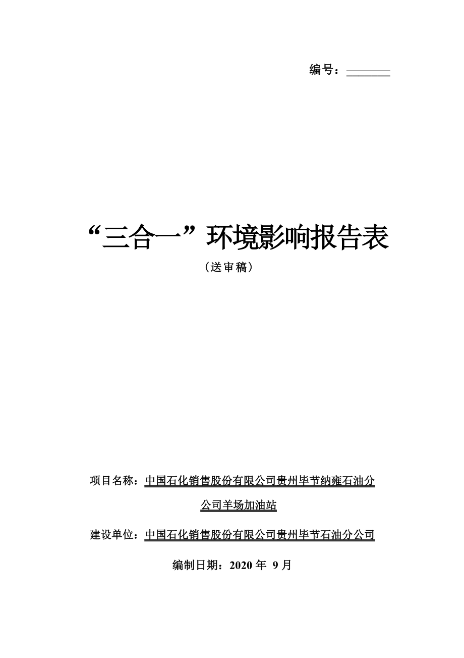 贵州毕节纳雍石油分公司羊场加油站环评报告.docx_第1页